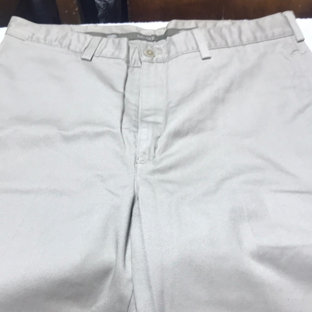 Savane Pants Size 36 Light Gray Wrinkle Free Teflon Stain Blocker